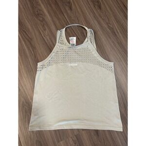 Gymshark Medium Beige Seamless Knit‎ Racerback Tank Top Activewear